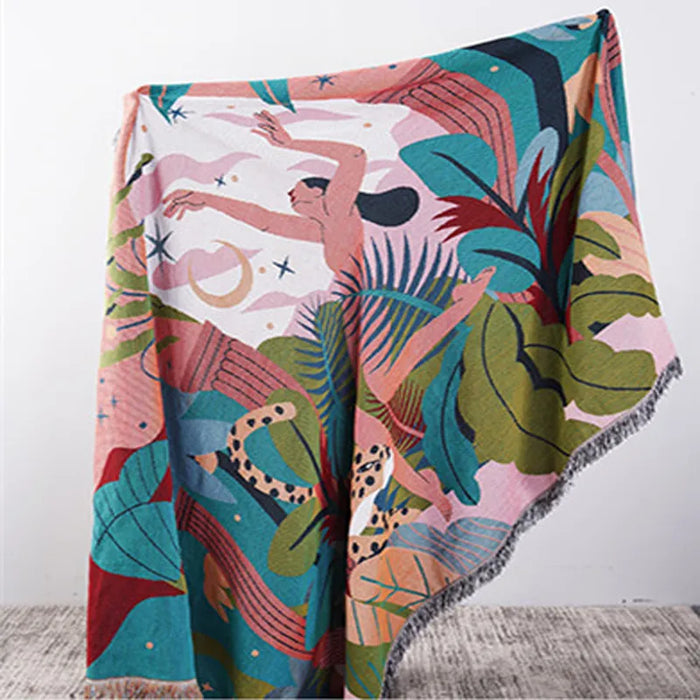 Forest Dancer Throw Blanket Multifunction 2 Sides Sofa Covers